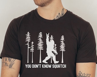 Pacific Northwest Sasquatch Rock On Shirt Sneaky Squatch Kids and Dad's Bigfoot Big Foot Yeti PNW Shirt Rock On Fun Outdoor Gift