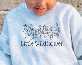 Flower Sweatshirt Youth Kid Crewneck Hoodie For Girl Youth Flower Jumper For Girl Hoodie Cute Gift With Flower Unique Children Gift For Her