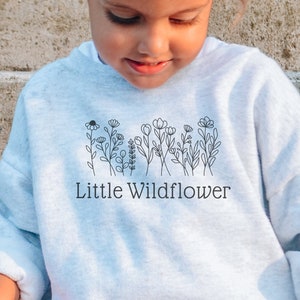 Flower Sweatshirt Youth Kid Crewneck Hoodie For Girl Youth Flower Jumper For Girl Hoodie Cute Gift With Flower Unique Children Gift For Her