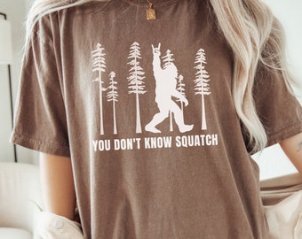 Comfort Colors Sasquatch Rock On T-Shirt PNW Bigfoot Tee Yeti PNW Shirt Squatch Outdoor Comfort Colors Shirt Gift Dad Fun Camping Mom Gift