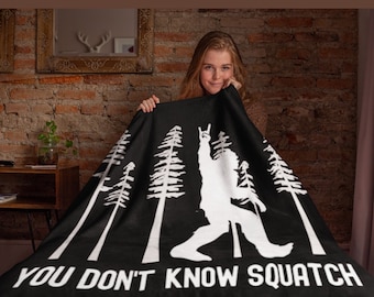 Bigfoot Throw Blanket Soft Fleece Sasquatch Funny Yeti Gift Soft Cozy Unique Gift Minky Warm For Dad Fun Gift For Kids Camping Squatch