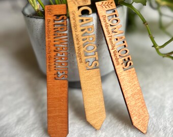 Garden gift engraved custom wood stakes and markers personalized organized herbs and vegetables decor for mom or dad quality signs