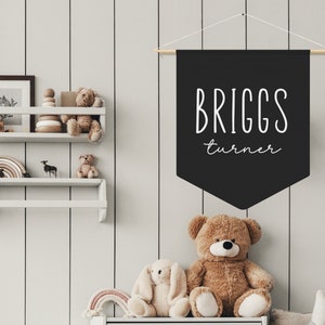 Aangepaste naam kinderkamerbanner voor kinderkamer Gepersonaliseerde banner voor kinderkamerbord Aangepaste canvas vlag voor babykamerdecoratie muurbanner Wimpelbord