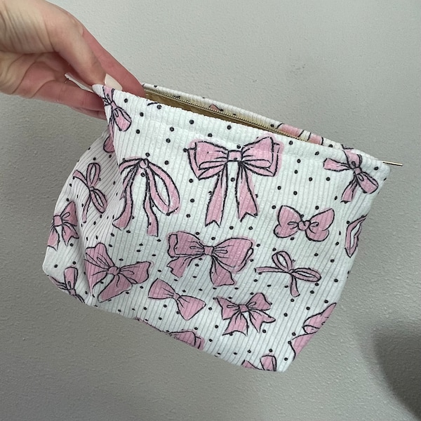 Bow Bag For Women Makeup Pouch For Bag Cosmetic Makeup Bag For Girl Trendy Aesthetic Makeup Organizer Bridesmaid Gift For Bridal Party Bag