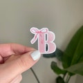 Monogram Sticker For Girly Girl Initial Decal With Bow Pink Coquette Sticker For Kindle Pack Of Sticker For Kindle Decal For Laptop Trendy