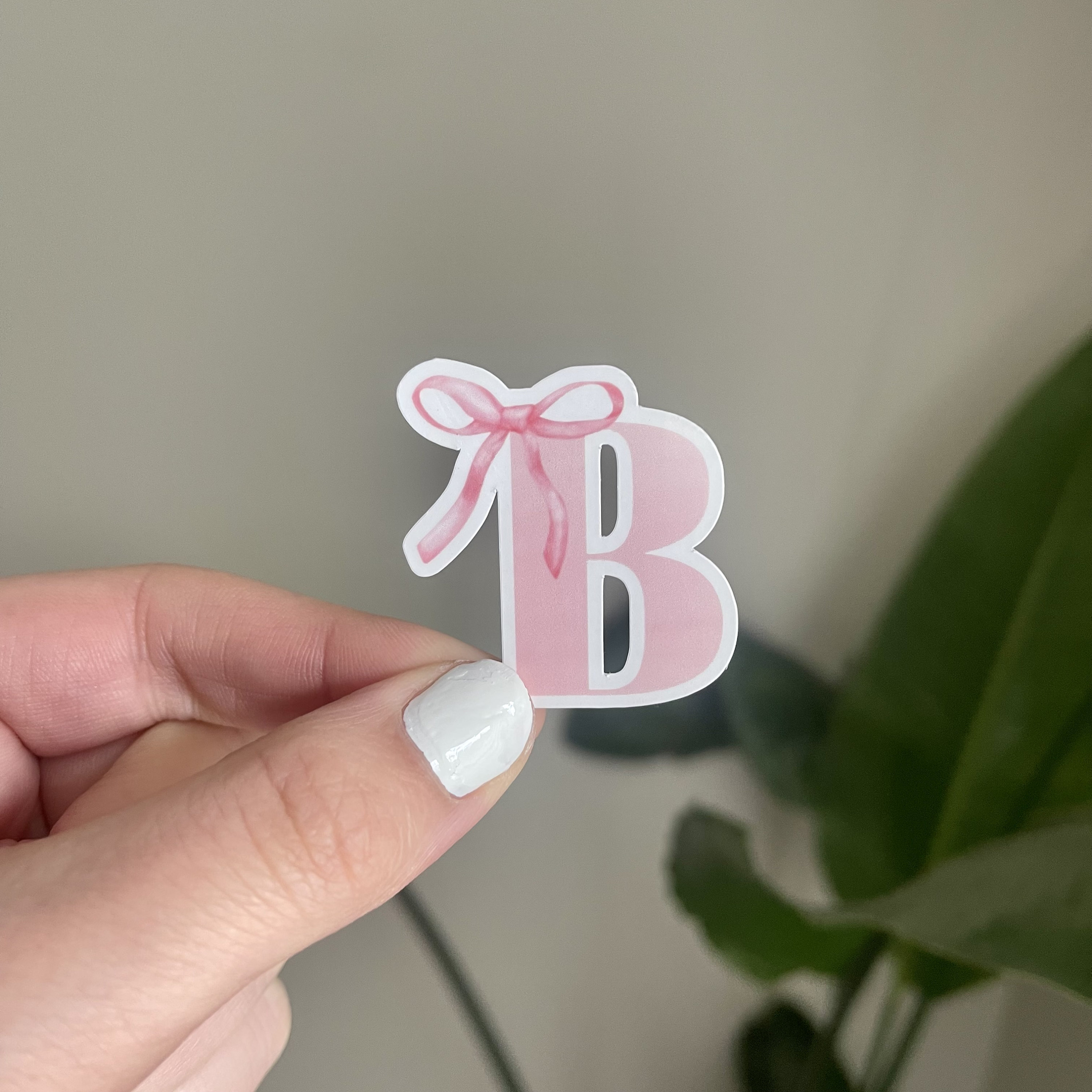 Monogram Sticker For Girly Girl Initial Decal With Bow Pink Coquette Sticker For Kindle Pack Of Sticker For Kindle Decal For Laptop Trendy