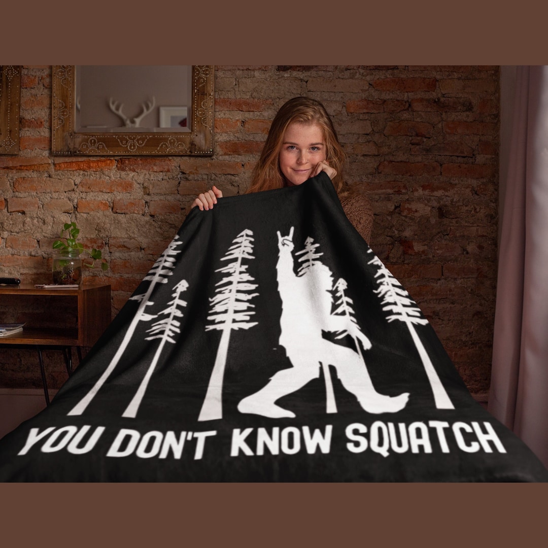 Bigfoot Blanket Sasquatch Blanket Yeti Fun Soft Cozy Fleece Throw