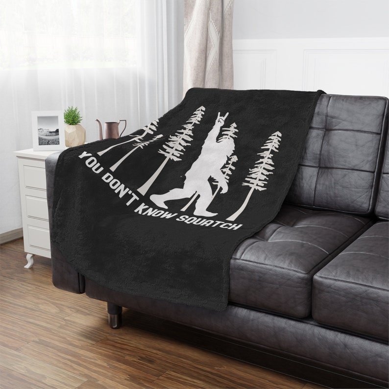 Bigfoot Blanket Sasquatch Blanket Yeti Fun Soft Cozy Fleece Throw
