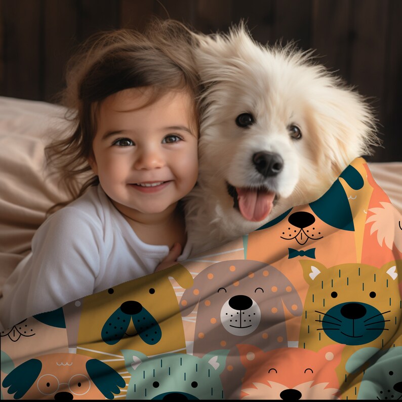 Kids Pet Blanket Animal Child Blanket for Baby Pet Lover Blanket Youth