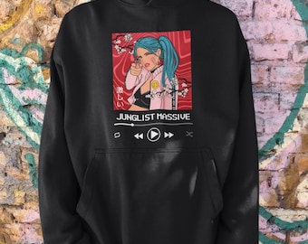 Junglist Massive Hoodie – Drum and Bass Rave, Jungle Music Festival Clothing, DnB Rave Wear