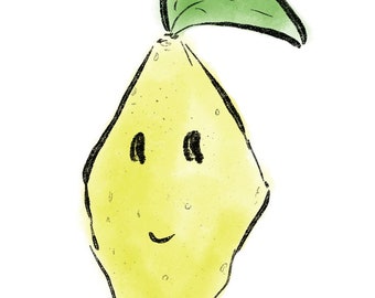 happy lemon print