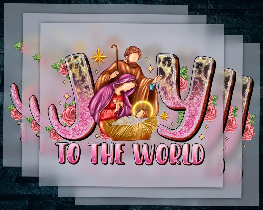 Christian Christmas Heat Transfer Joy to the World Coquette Jesus Baby