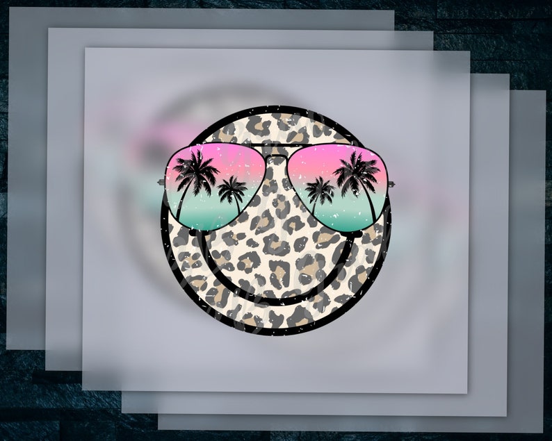 Summer Cheetah With Sunglasses and Palm Tree Design for T-shirts ...