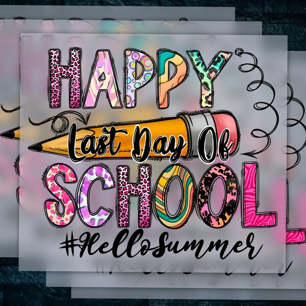 End of School Year Teacher Design, Western School Style, Cheerful Pencil Art, Hello Summer Heat Transfer, DTF, Ready to Press Design