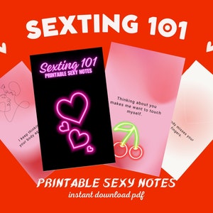 Sexting 101: Printable Sexy Notes - Spice Up Your Messages with Playful Flair | Instant Download +18, Valentine's Day