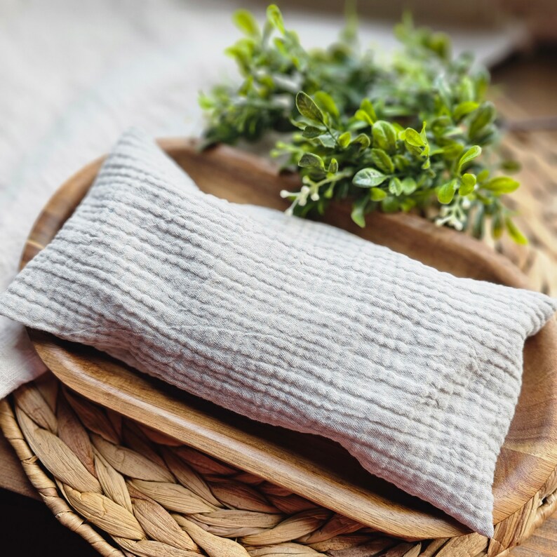 10 Weighted Flax Seed Eye Pillow Removable 100 Cotton Cover Hot Cold