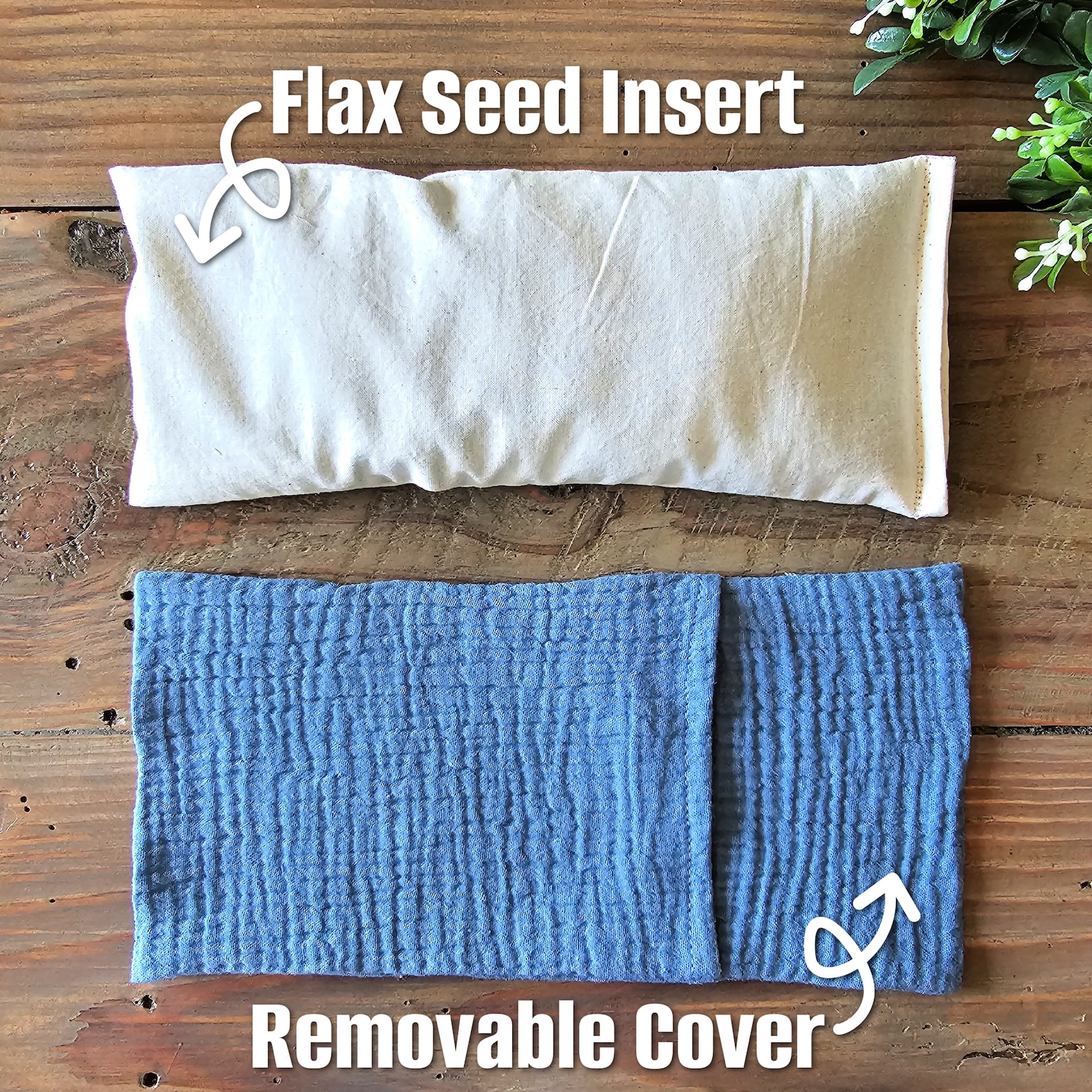 TWO PACK Large Weighted Flax Seed Eye Pillow Washable 100 Etsy Canada