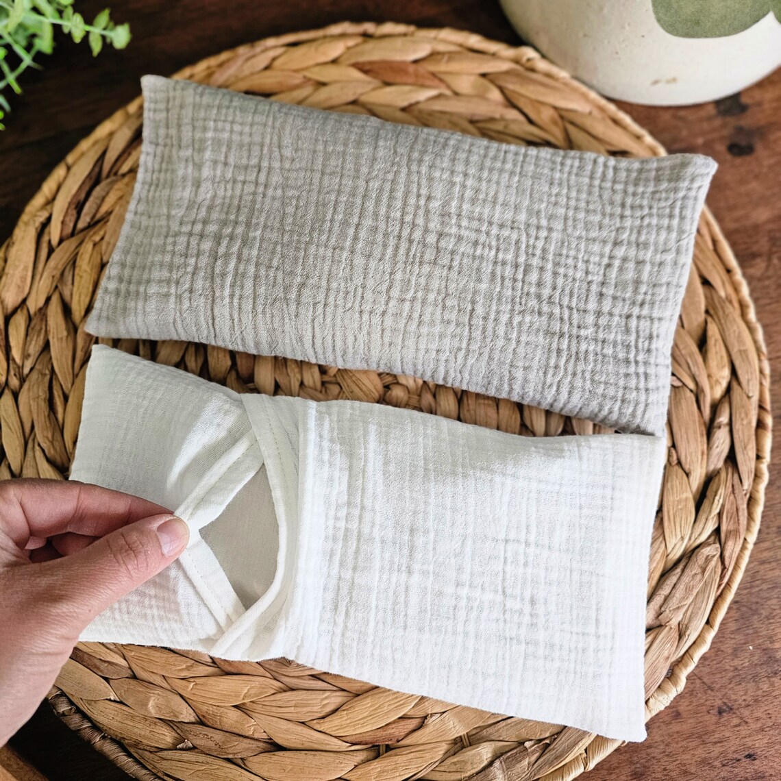 TWO PACK Large Weighted Flax Seed Eye Pillow Washable 100 Etsy Canada