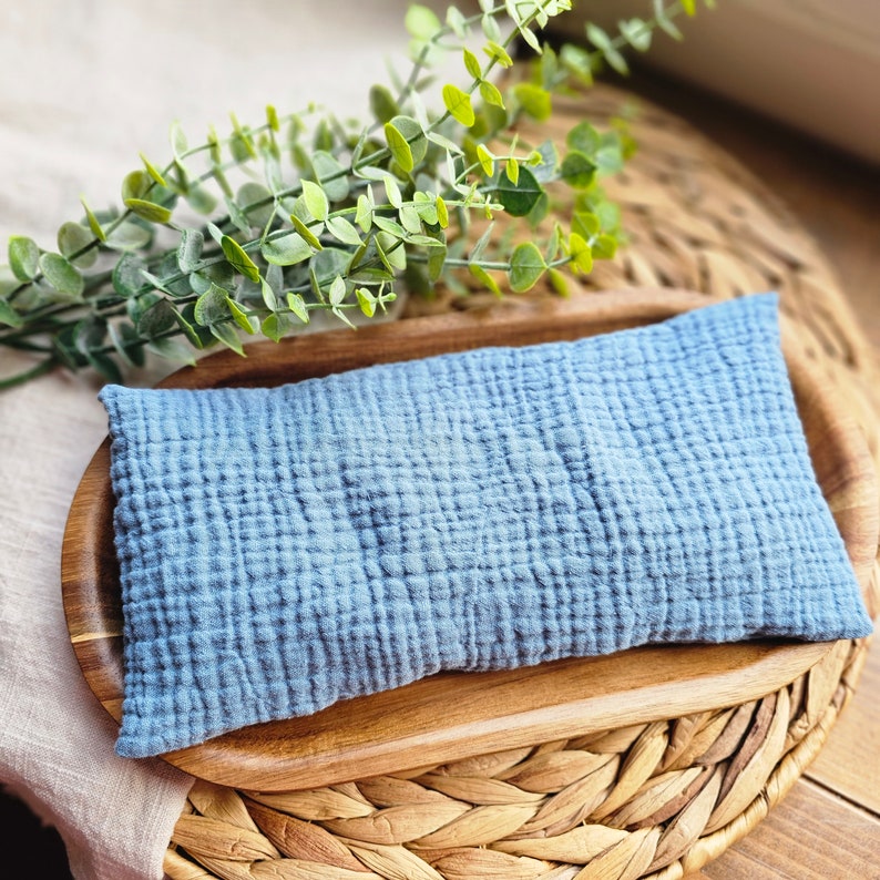 10 Weighted Flax Seed Eye Pillow Removable 100 Cotton Cover Hot Cold