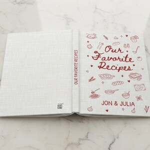 Personalized Couples Recipe Book, Custom Name Family Cookbook, Newlywed Wedding Gift Cooking Journal image 5