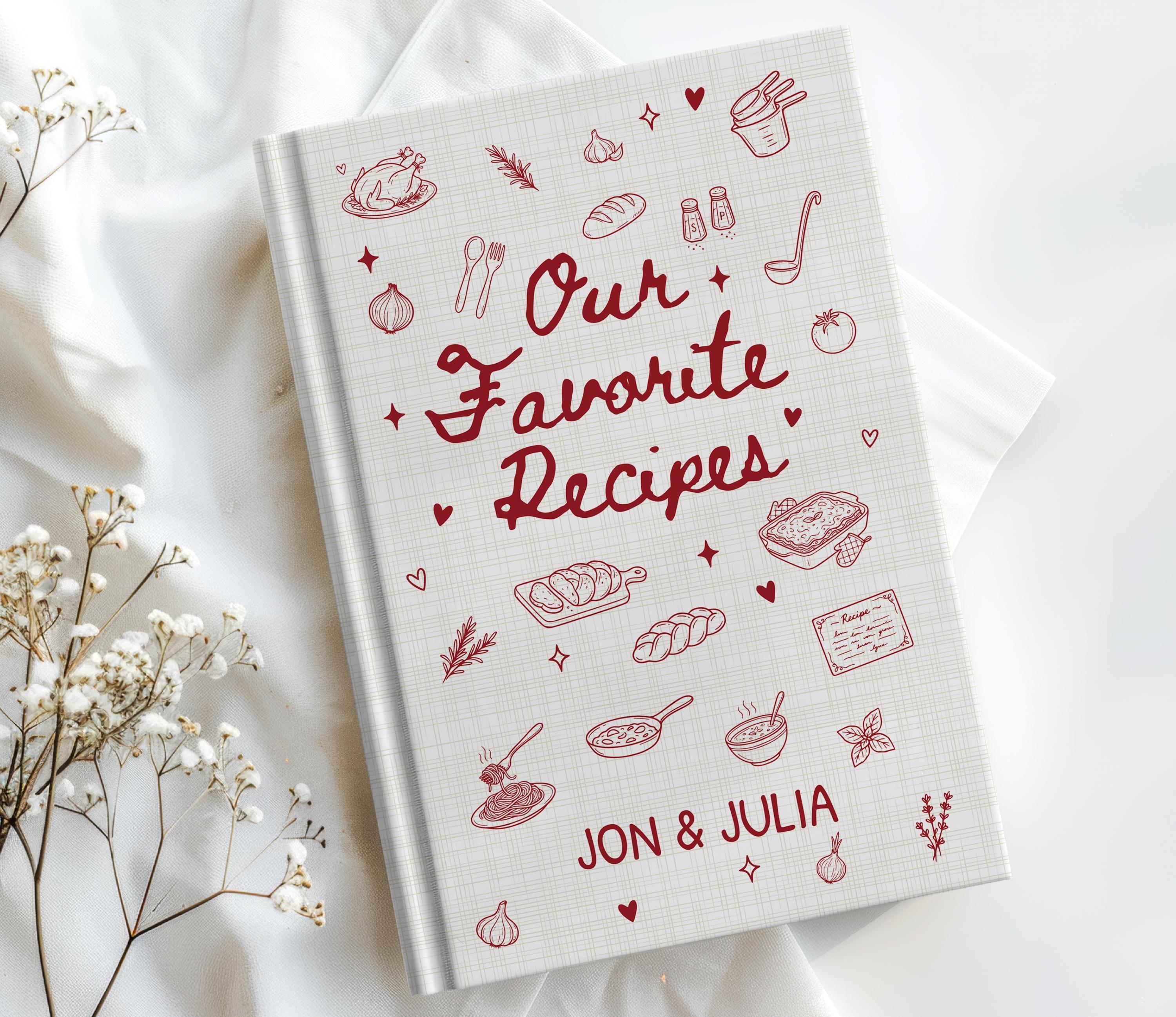 Personalized Couples Keepsake Cookbook