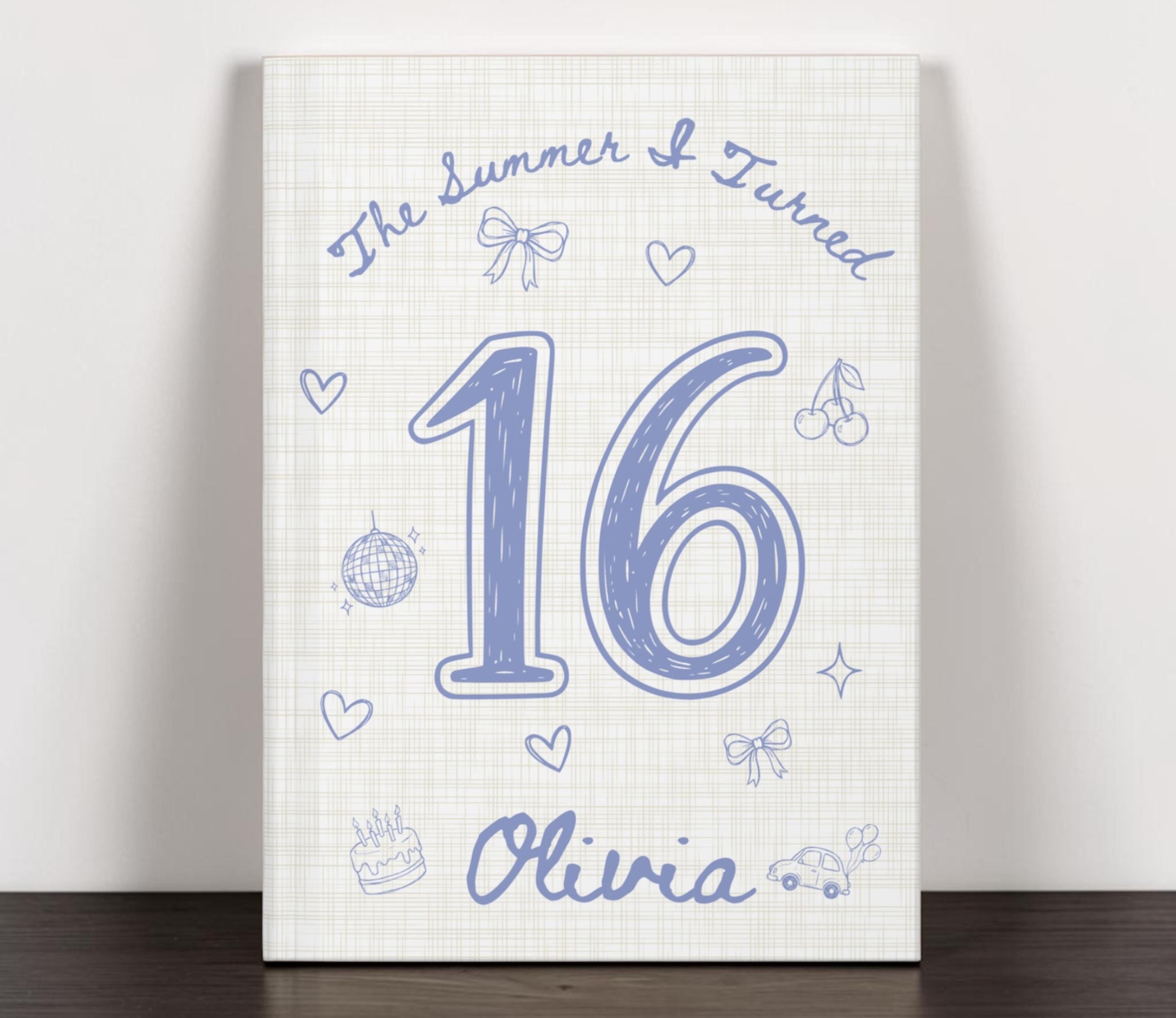 Personalized 16th Birthday Journal, The Summer I Turned 16 Notebook, Sweet 16 Gift For Girls, Custom Birthday Keepsake Book