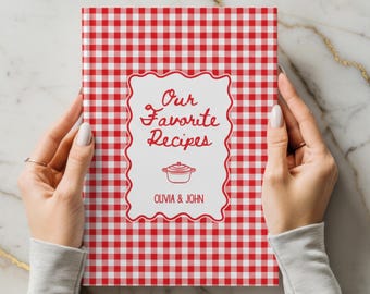 Custom Recipe Book, Blank Family Cookbook to Write In, Keepsake Couples Journal, Wedding Housewarming Gift for Her, Bridal Shower Newlywed