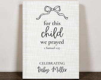 Personalized Christian Baby Shower Book, Baptism Prayer Journal, Faith Based Baby Gift