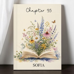 Personalized 35th Birthday Journal, Floral Keepsake Notebook, Custom Name Gift