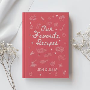 Personalized Couples Recipe Book, Custom Name Family Cookbook, Newlywed Wedding Gift Cooking Journal image 3