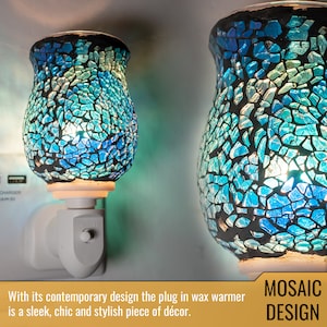 S2 Mosaic Plug in Wax/Oil Warmer Electric Night Light Aromatic Home Fragrance Aroma image 4