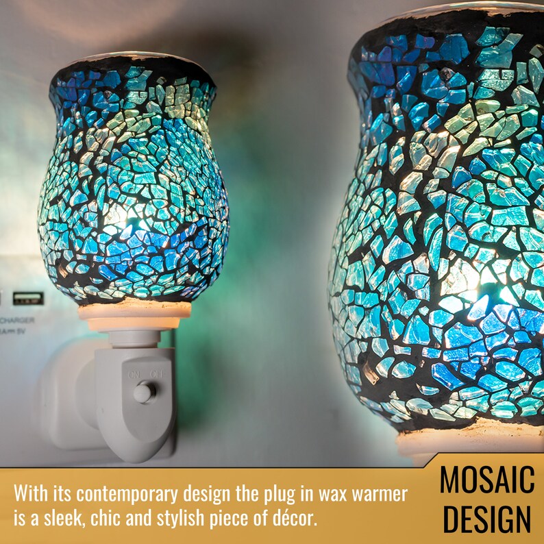 S2 Mosaic Plug in Wax/Oil Warmer Electric Night Light Aromatic Home Fragrance Aroma image 4