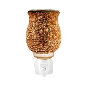 S2 Mosaic Plug in Wax/Oil Warmer Electric Night Light Aromatic Home Fragrance Aroma Crackle Rose Gold