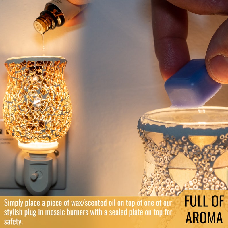 S2 Mosaic Plug in Wax/Oil Warmer Electric Night Light Aromatic Home Fragrance Aroma image 2
