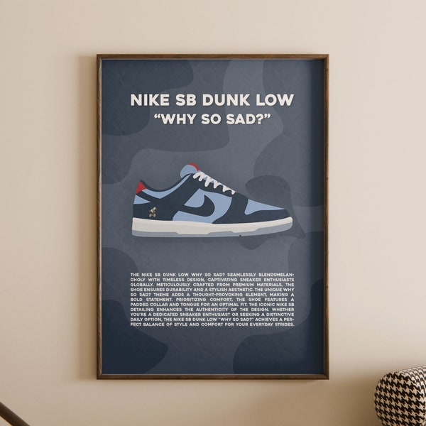 Nike Dunk SB Why So Sad? Sneaker Poster - Sneaker Inspired Art Print - Unique Wall Decor for Sneakerheads - High-Quality Print