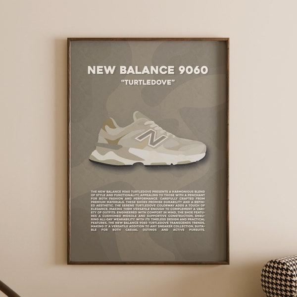 New Balance 9060 Turtledove Sneaker Poster - Sneaker Lover's Art, Office & Bedroom Decor