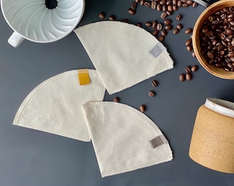 Filtre à café en tissu, cadeau pour amateur de café en coton biologique, cadeau respectueux de l'environnement, filtre à café n° 2
