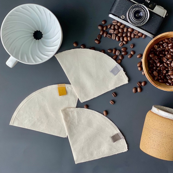 Filtro de café de tela de algodón orgánico: reutilizable Hario V60 #02