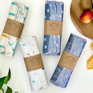 Toalhas de papel reutilizáveis, ecológicas, toalhas de papel de pano, presente sustentável, toalha de papel moderna - conjunto de 12, conjunto de 6, conjunto de 4