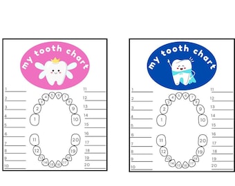 Kids Tooth Chart | Lost Teeth Tracker, Milestone Keepsake (PDF)
