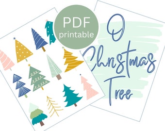 Christmas Tree Print | O Christmas Tree Printable | Christmas Wall Art | Pastel Christmas Decor | Boho Christmas Art | Cute Christmas Print