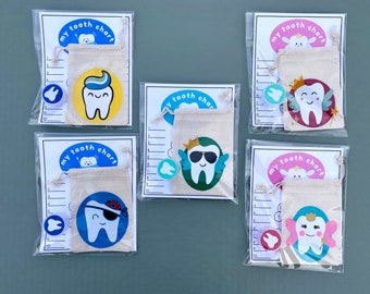 Tooth Fairy Kit | Tooth Fairy Bag | Missing Tooth Chart | Lost Tooth Kit for Kids | Tooth Fairy Bag for Girls | Tooth Fairy Bag for Boys