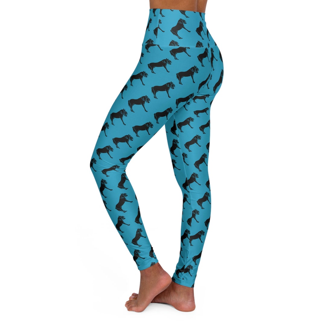 Mini Horse Print High Waisted Yoga Leggings Horse Leggings Etsy