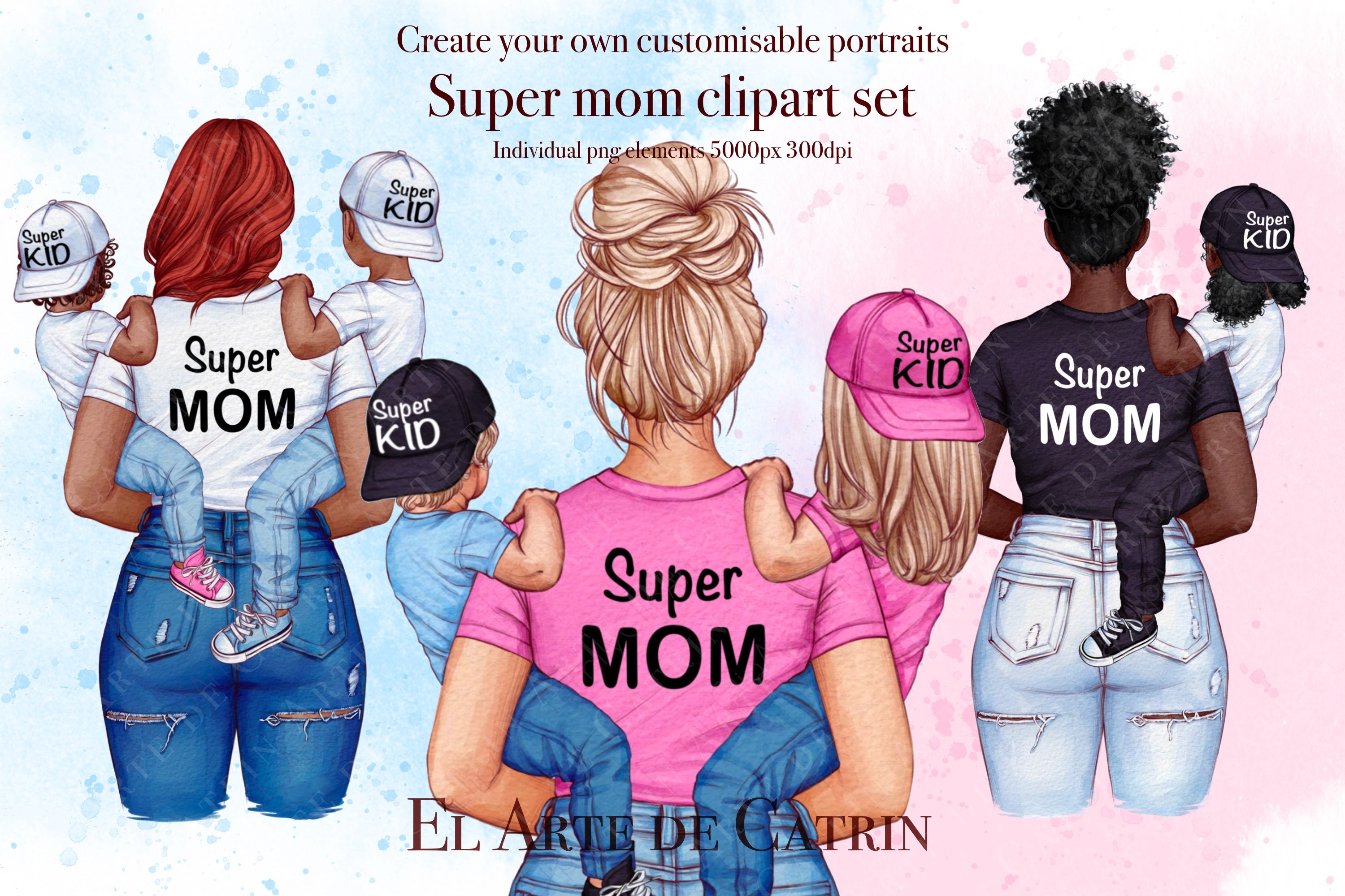 Super Mom Clipart Best Mom Clipart Family Clipart Mom Etsy