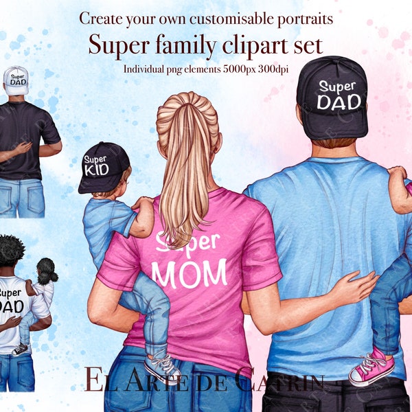 Super Family Clipart, Best Family, Mom Daughter Son Dad, Children Clipart, Dad & Baby, Brother And Sister Clipart, Mother’s Day clipart
