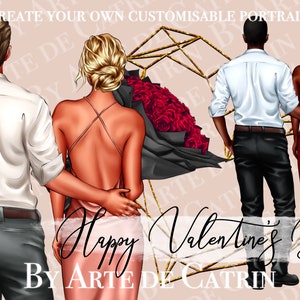 Happy Valentine’s Day Clipart, Love Forever, Couple In Love, Lovers, PNG, Relation clipart, Sublimation, Romantique, Couple personnalisé