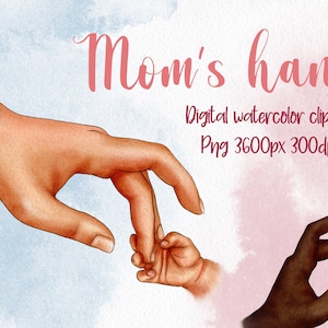 Mom's Hand Clipart, Baby Hand, Hand In Hand, Parents Clipart, Children Clipart, Holding Hands Clipart, Sublimation Design