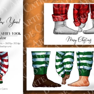 Christmas Family Look Creator, Happy New Year, Weihnachten Familienfüße Clipart, Frohe Weihnachten, Feiertage, individualisierbar, PNG, Familie Clipart