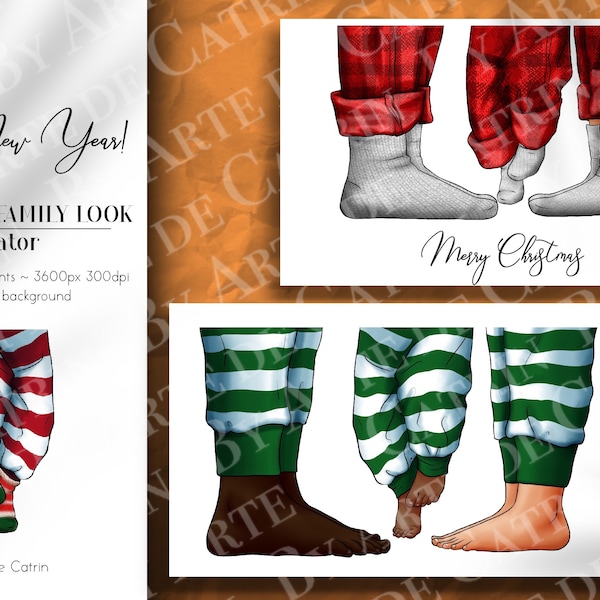 Christmas Family Look Creator, Happy New Year,  Christmas Family Feet Clipart, Merry Christmas, Holidays, Customizable, PNG, Family Clipart