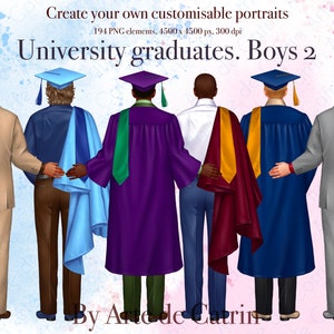 Graduados universitarios, Niños 2, Creador de retratos, Niños de talla grande, Hombre regordete PNG, Regalo de graduación de bricolaje, Sublimación de tazas, Graduados 2023